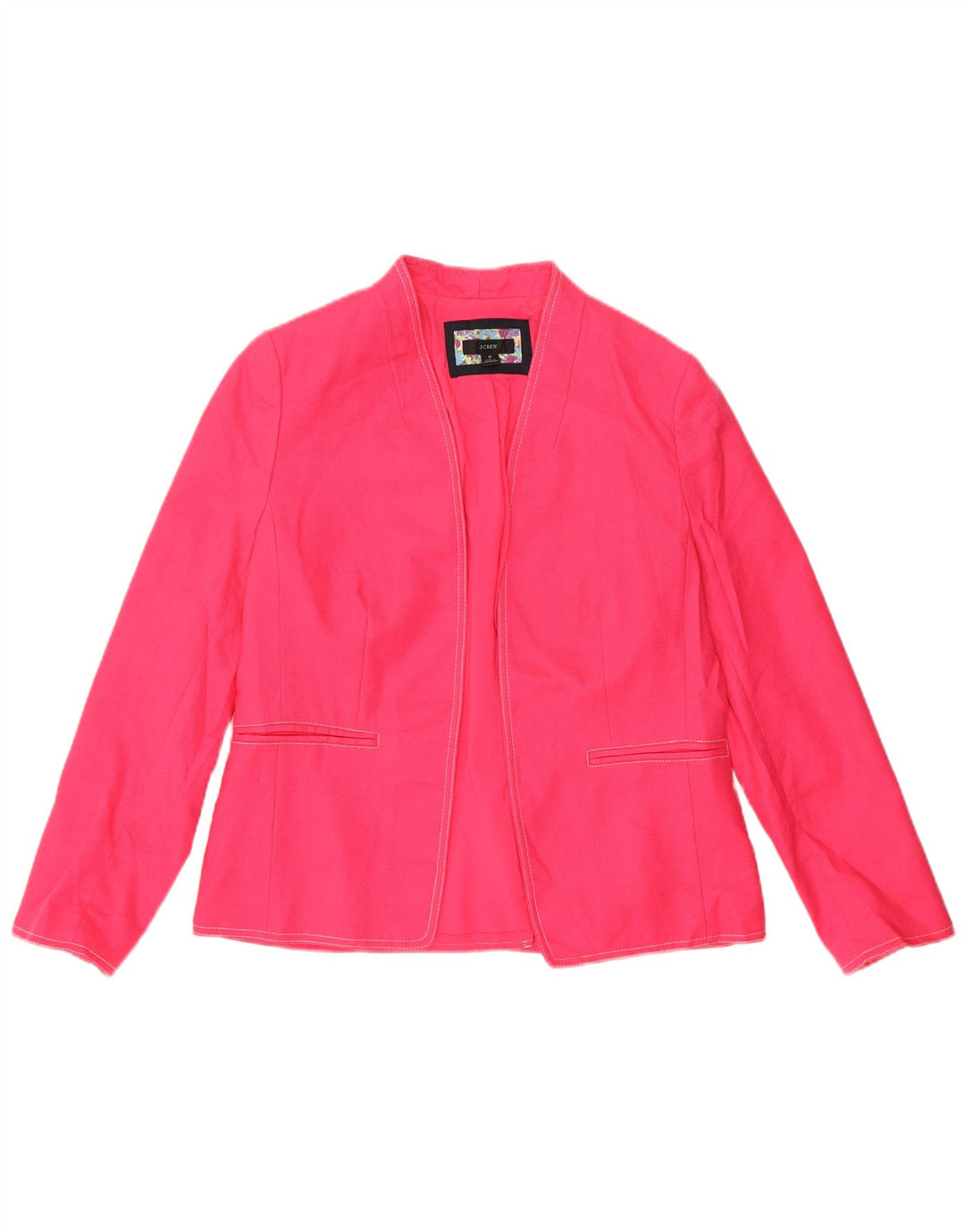 J. Crew Womens Open Blazer Jacket US 8 Medium Pink Linen