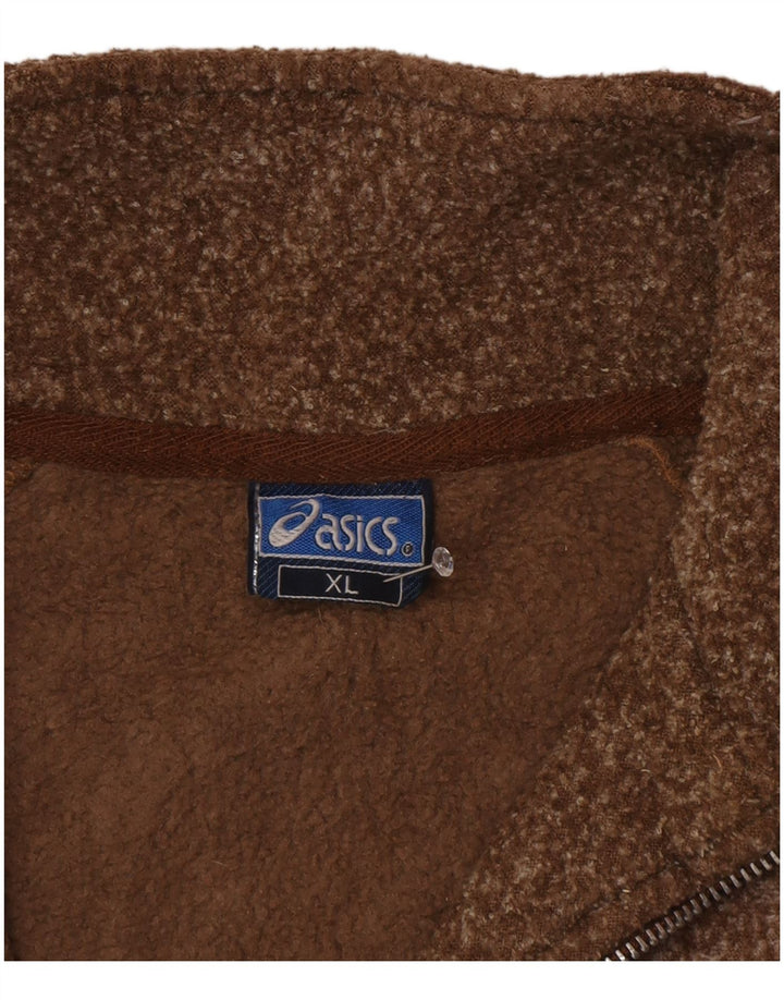Asics Mens Zip Neck Fleece Jumper XL Brown