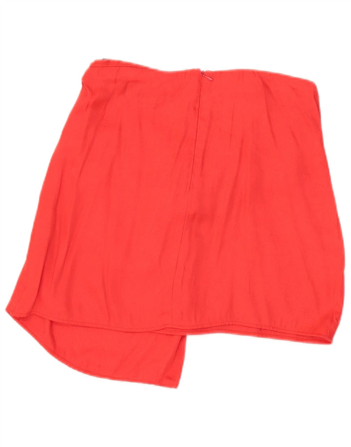 Zara Womens Asymmetric Mini Skirt Medium W28  Red Viscose