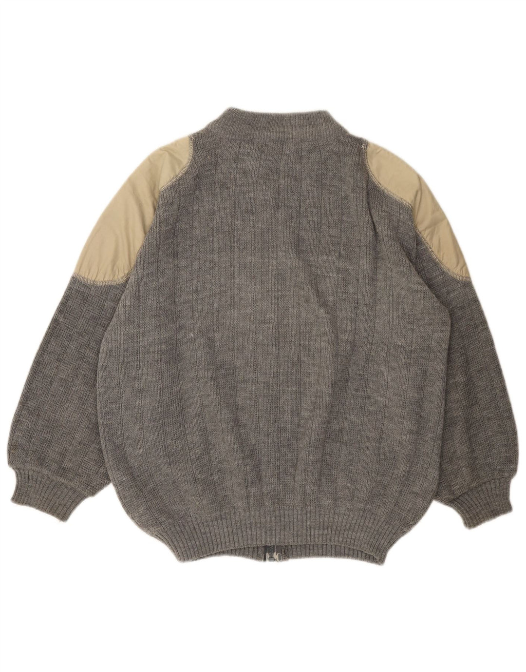 VINTAGE Womens Cardigan Sweater UK 18 XL Grey Colourblock