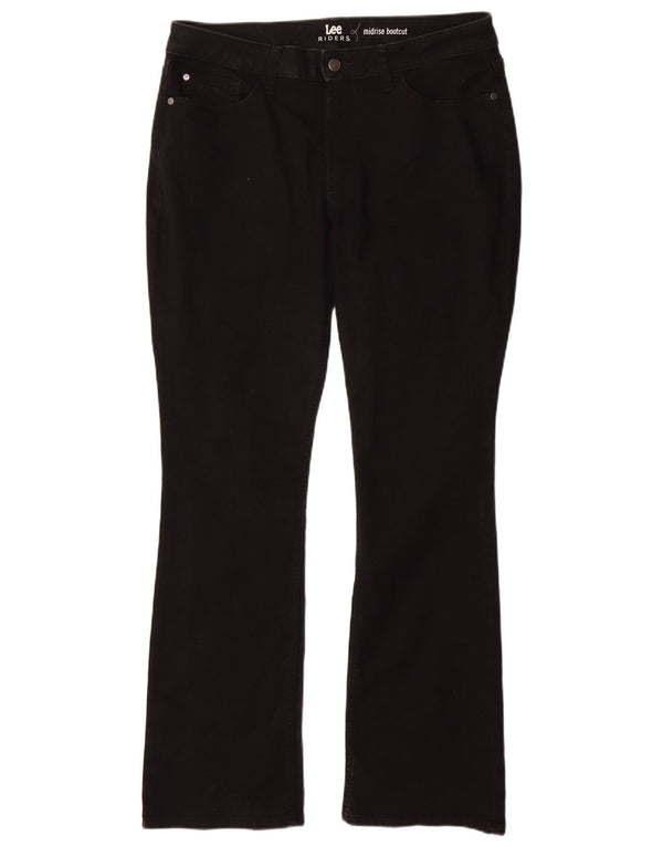 Lee Womens Mid Rise Bootcut Jeans US 16 2XL W36 L32 Black Cotton