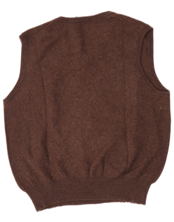 Polo Ralph Lauren Womens Crop Vest Tank Top Large Brown Merino Wool