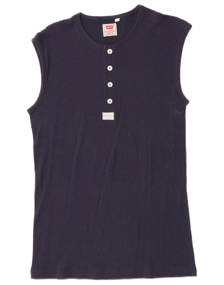 Levi's Womens Vest Top UK 14 Large Navy Blue