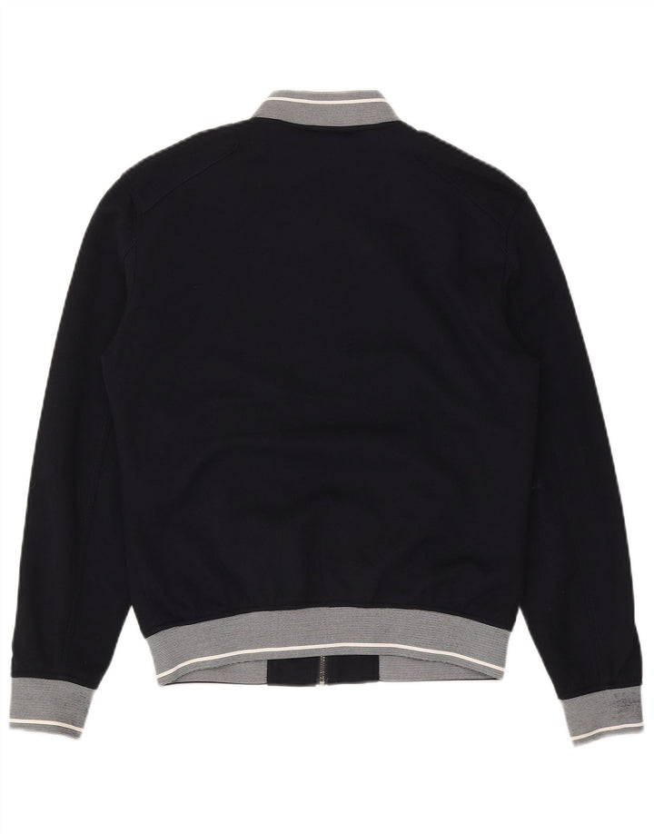 Zara Mens Bomber Jacket UK 36 Small Navy Blue Polyester