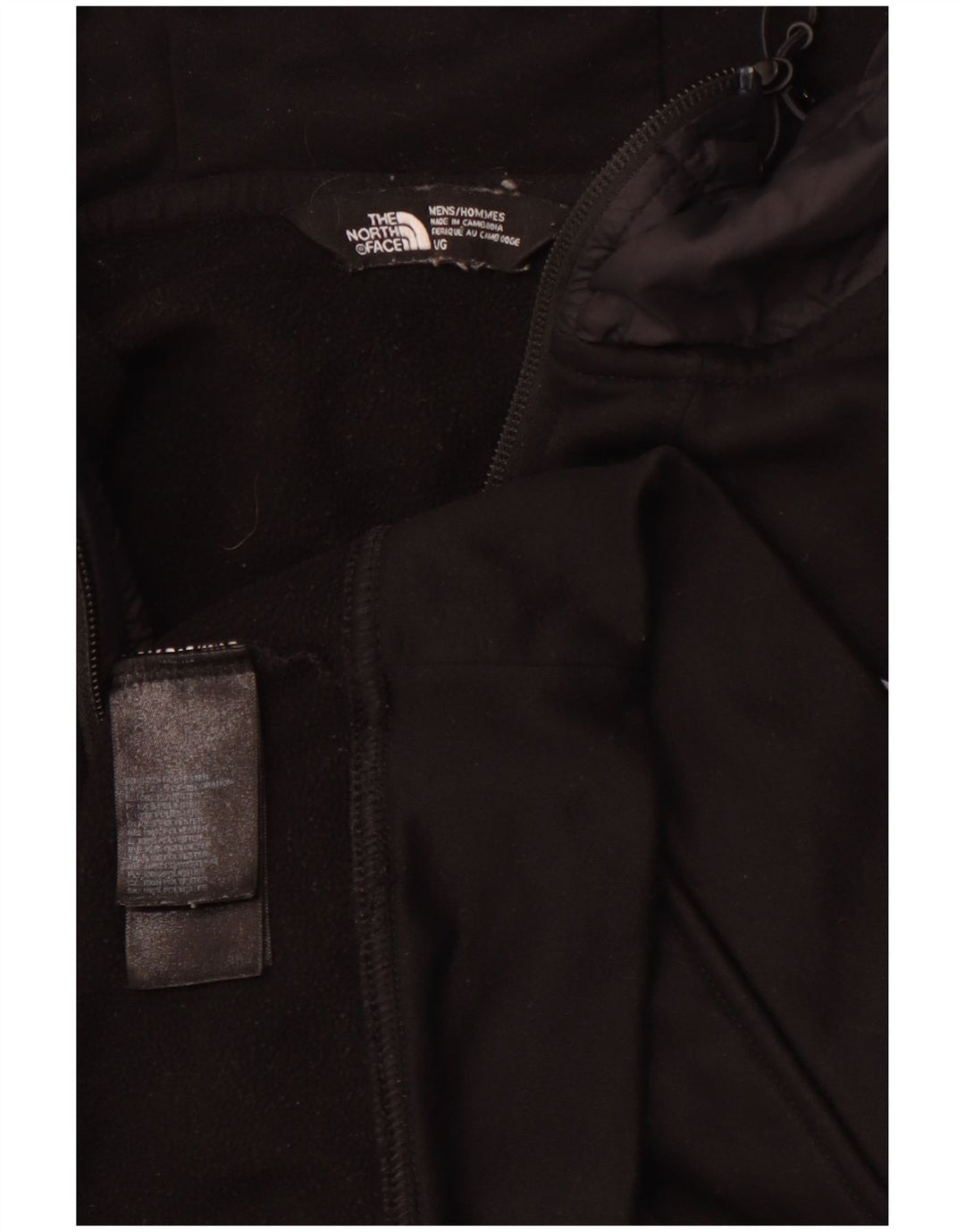 THE NORTH FACE Mens Zip Neck Hoodie Jumper Large Black Polyester