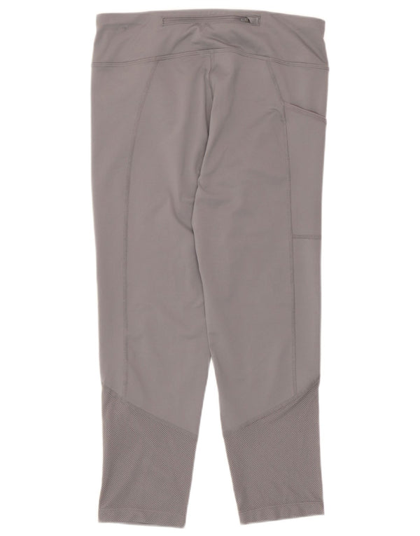 Nike Womens Dri Fit Capri Leggings UK 10 Small  Grey Polyester