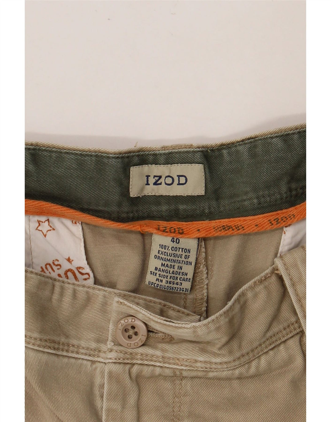 IZOD Mens Cargo Shorts W40 XL Beige Cotton Vintage Izod and Second-Hand Izod from Messina Hembry 