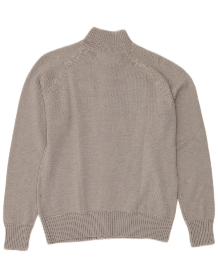 KAPPA Womens Cardigan Sweater UK 14 Medium Grey Colourblock Acrylic