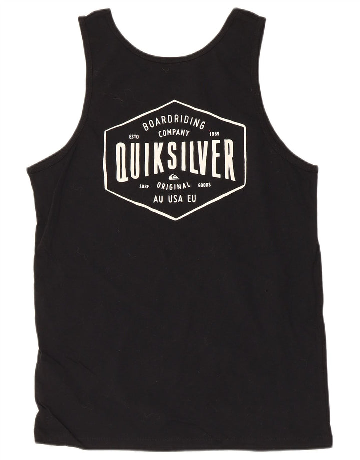 Quiksilver Mens Graphic Vest Top Small Black Cotton