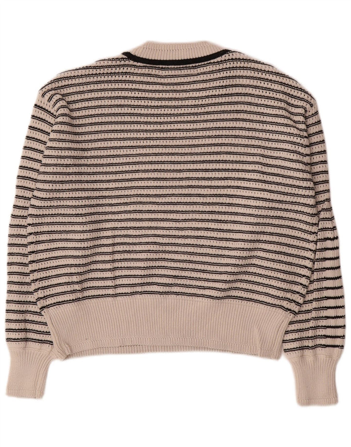Marks & Spencer Womens Crew Neck Jumper Sweater UK 14 Medium Off White