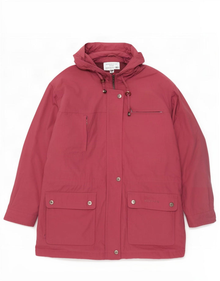 Klepper Womens Hooded Oversized Parka Jacket IT 46 Large Pink Polyamide