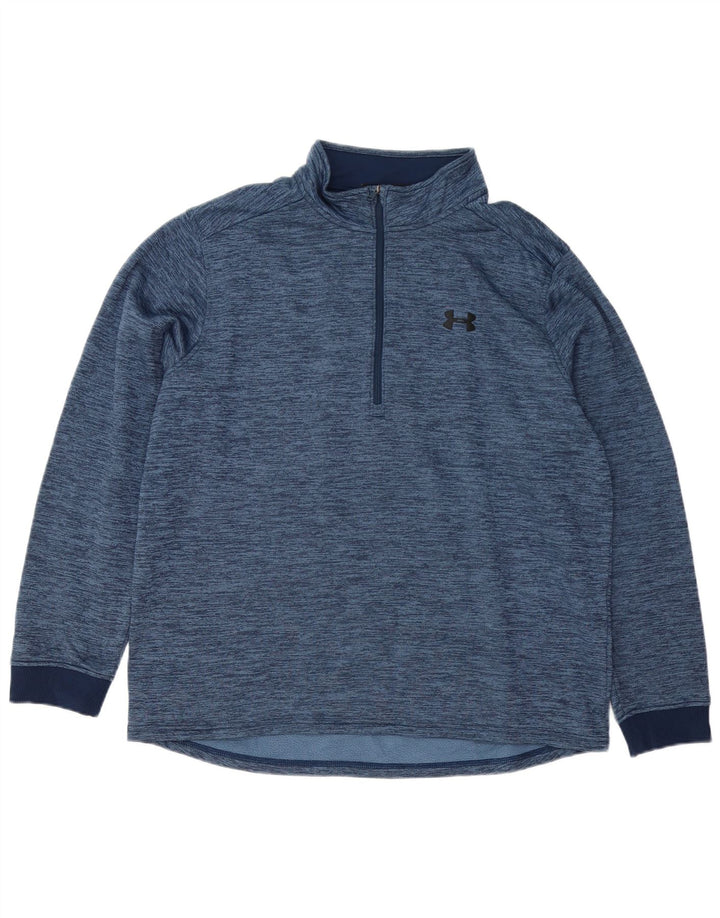 Under Armour Mens Cold Gear Pullover Tracksuit Top XL Navy Blue Flecked