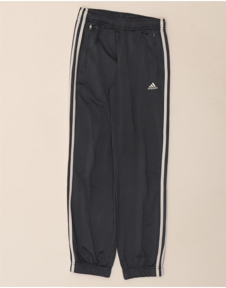 Adidas Boys Tracksuit Trousers Joggers 11-12 Years  Grey Polyester
