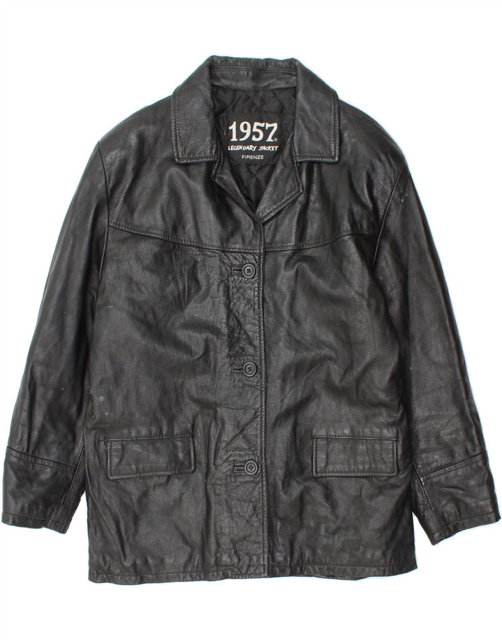 LEGENDARY JACKET 1957 Womens Leather Jacket UK 14 Large Black Leather Vintage Legendary Jacket 1957 and Second-Hand Legendary Jacket 1957 from Messina Hembry 