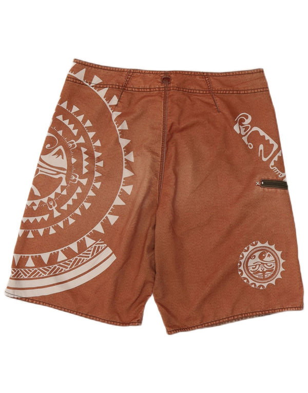 Quiksilver Mens Graphic Swimming Shorts Medium Brown Geometric Polyester