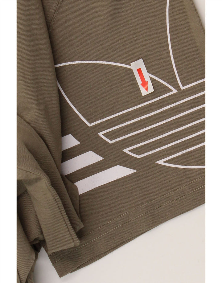 Adidas Mens Graphic T-Shirt Top Medium Khaki Cotton