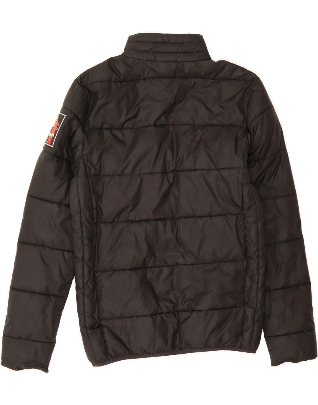 ELLESSE Mens Graphic Padded Jacket UK 36 Small Black Colourblock Polyester Vintage Ellesse and Second-Hand Ellesse from Messina Hembry 