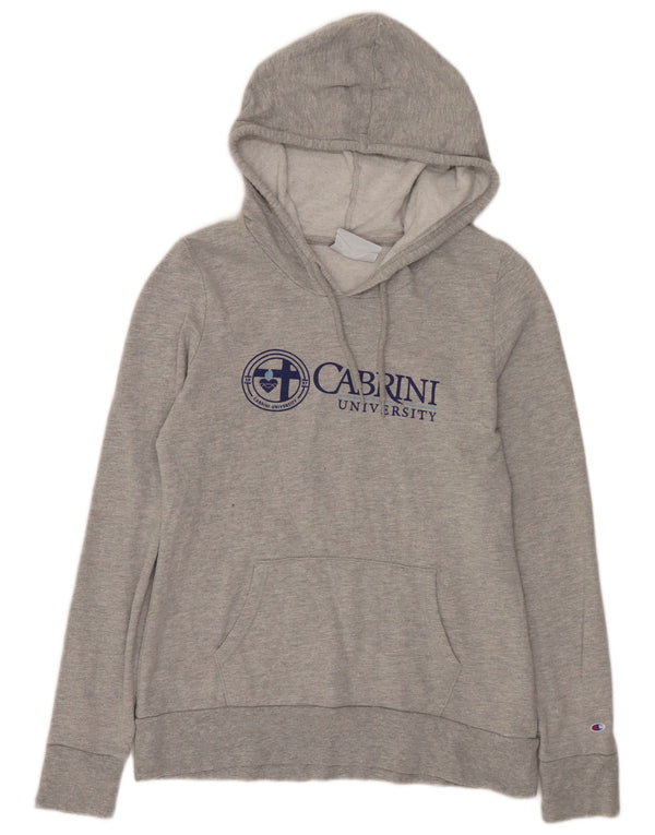 Champion Womens Cabrini University Graphic Hoodie Jumper UK 12 Medium Grey