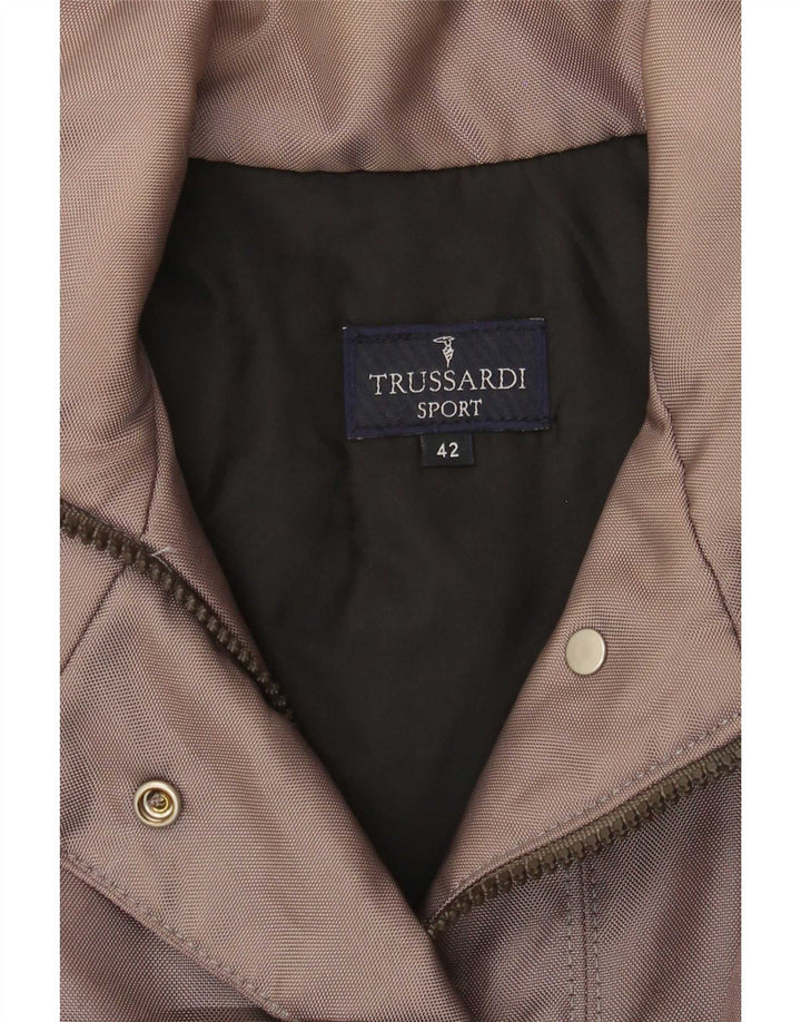 Trussardi Womens Windbreaker Jacket IT 42 Medium Grey