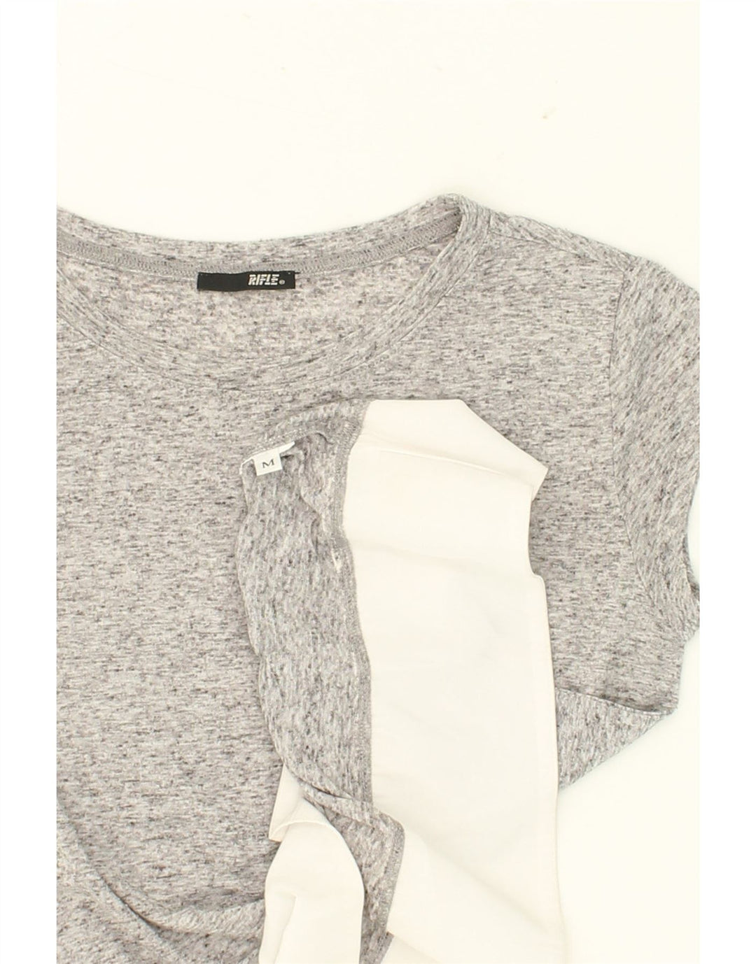 RIFLE Womens T-Shirt Top UK 12 Medium Grey Flecked Vintage Rifle and Second-Hand Rifle from Messina Hembry 