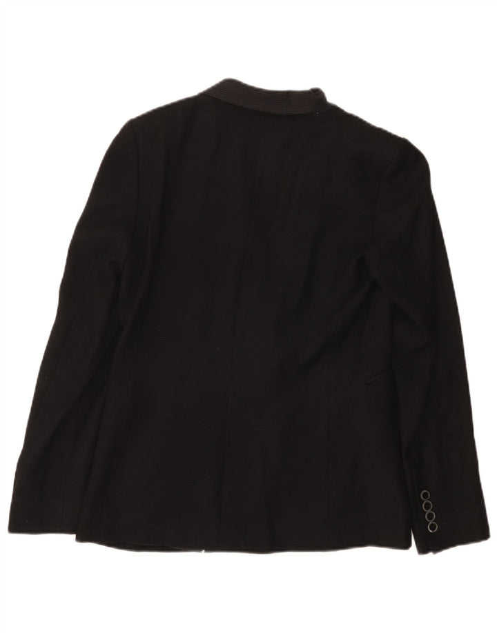 MASSIMO DUTTI Womens 1 Button Blazer Jacket EU 36 XS Black Wool