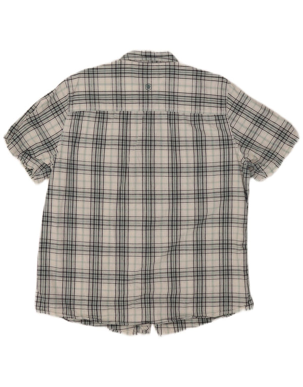 Fat Face Mens Short Sleeve Slim Fit Shirt XL Blue Check Cotton