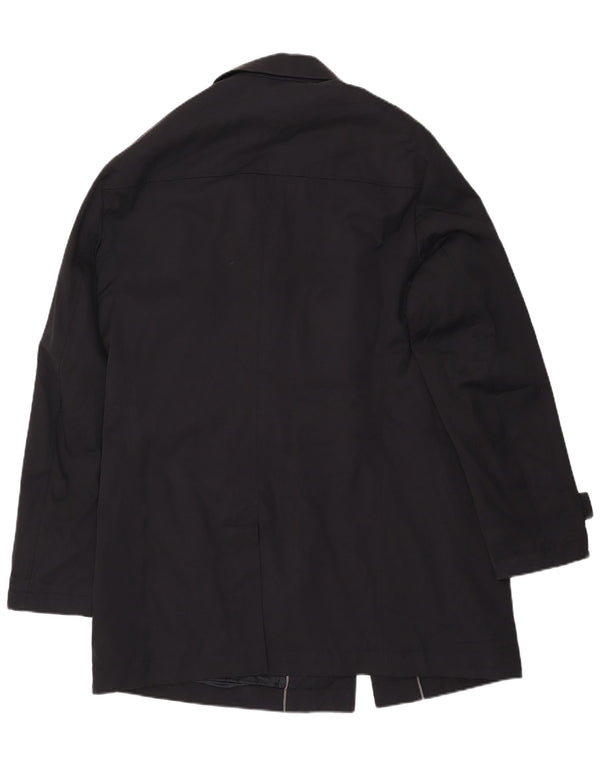 Hugo Boss Mens Overcoat EU 56 3XL Black Cotton
