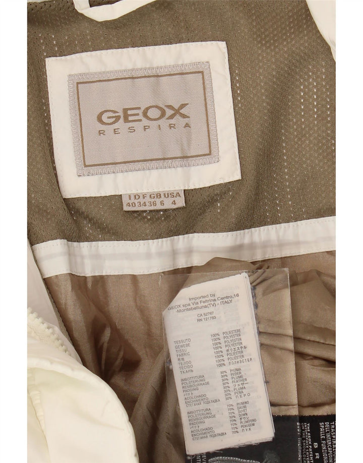 Geox Womens Respira Oversized Padded Jacket UK 6 XS White Polyester