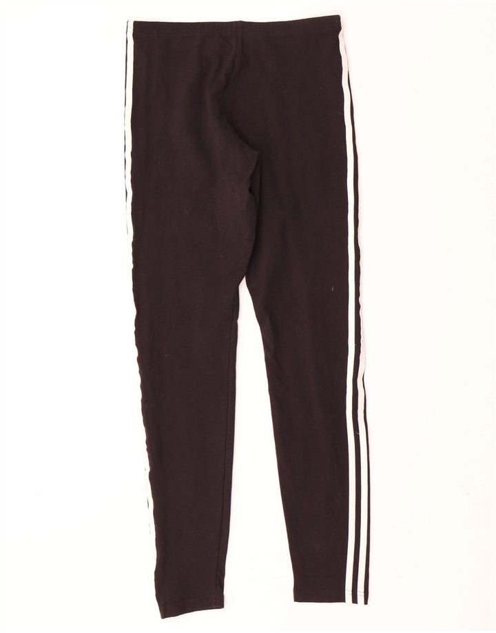 ADIDAS Girls Leggings 14-15 Years Black Cotton