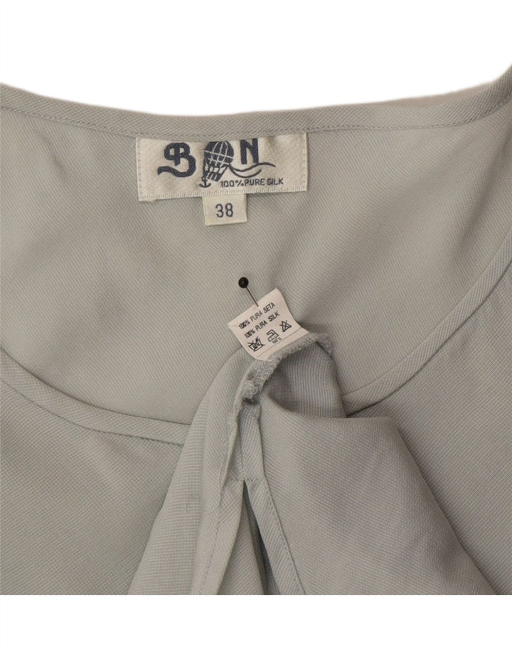 Balloon Womens Blouse Top EU 38 Medium Grey Silk