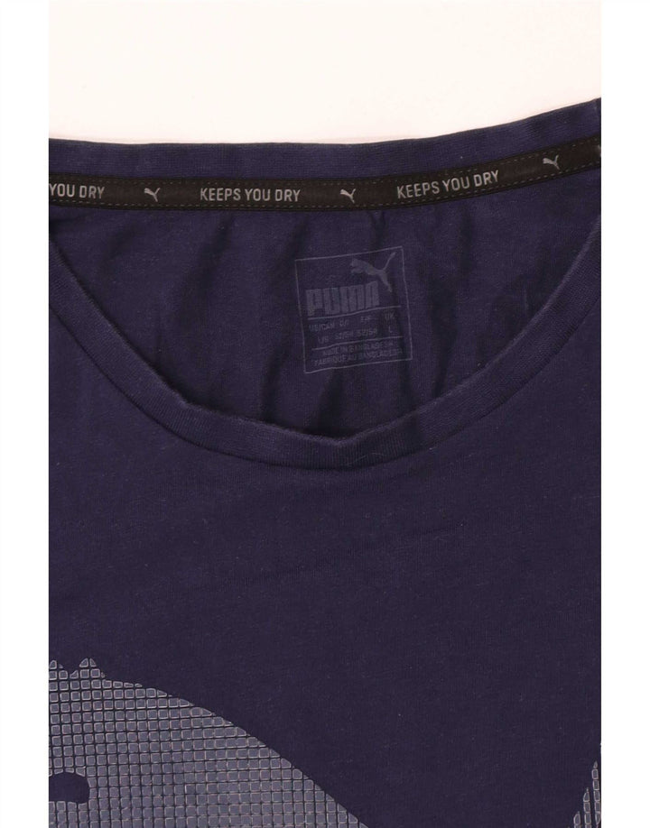 Puma Mens Graphic T-Shirt Top Large Navy Blue