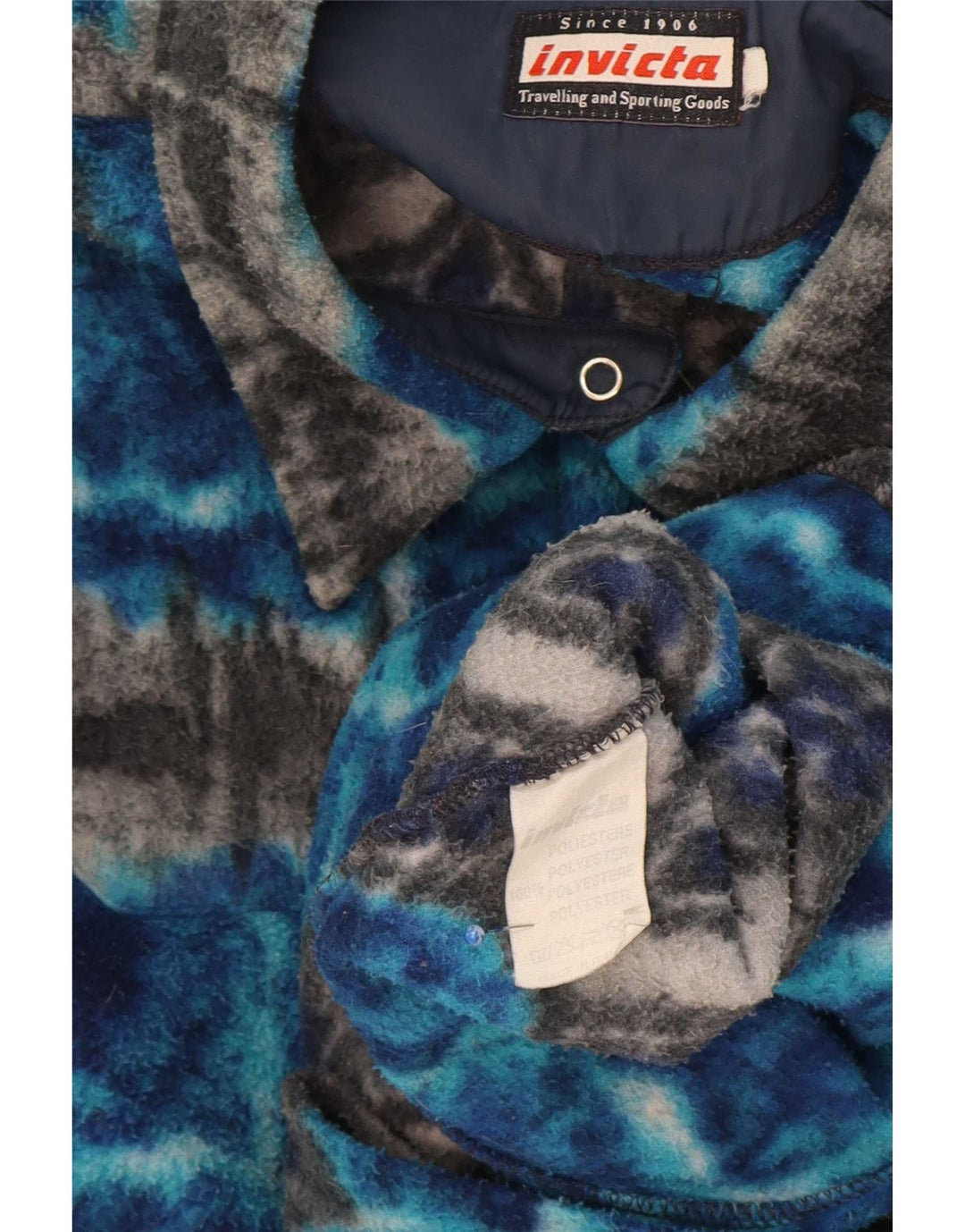 Invicta Mens Fleece Shirt XL Blue Argyle/Diamond Polyester
