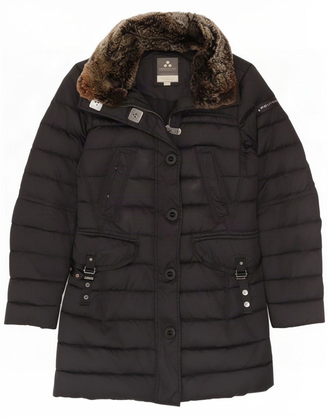 PEUTEREY Mens Hooded Padded Coat IT 42 Medium Black