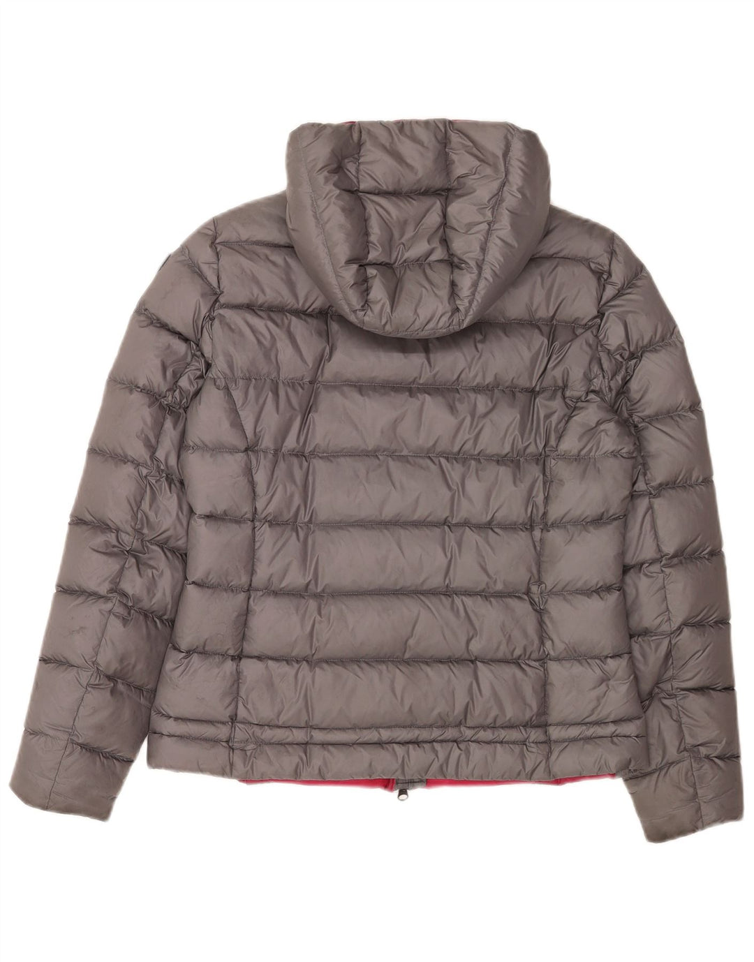 Blauer Womens Hooded Padded Jacket UK 14 Medium Grey Polyamide