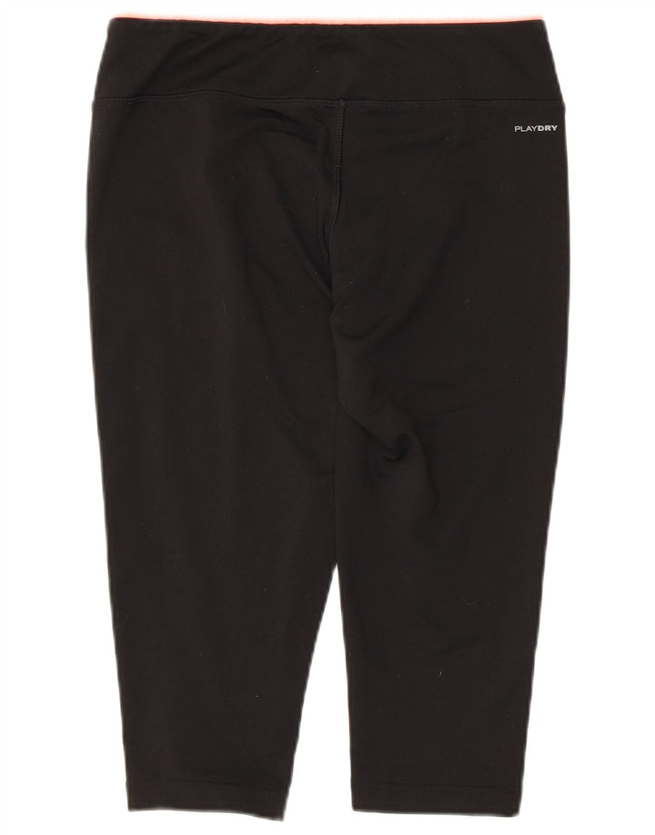 Reebok Womens Fitted Capri Leggings UK 14 Medium Black Polyester