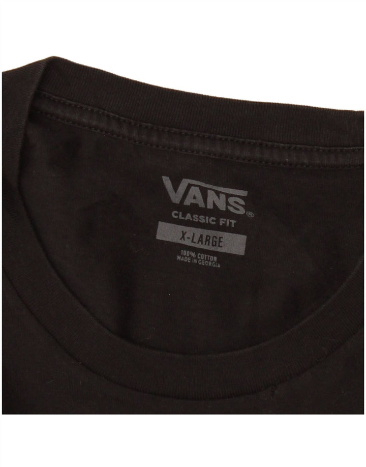 Vans Mens Classic Fit Graphic T-Shirt Top XL Black Cotton