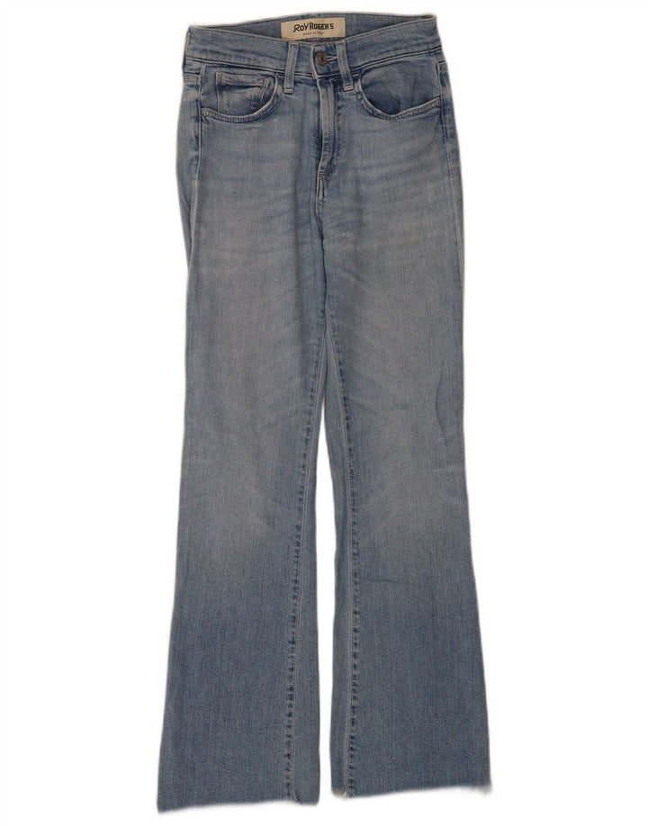 Roy Rogers Womens Flared Jeans W24 L28 Blue Cotton