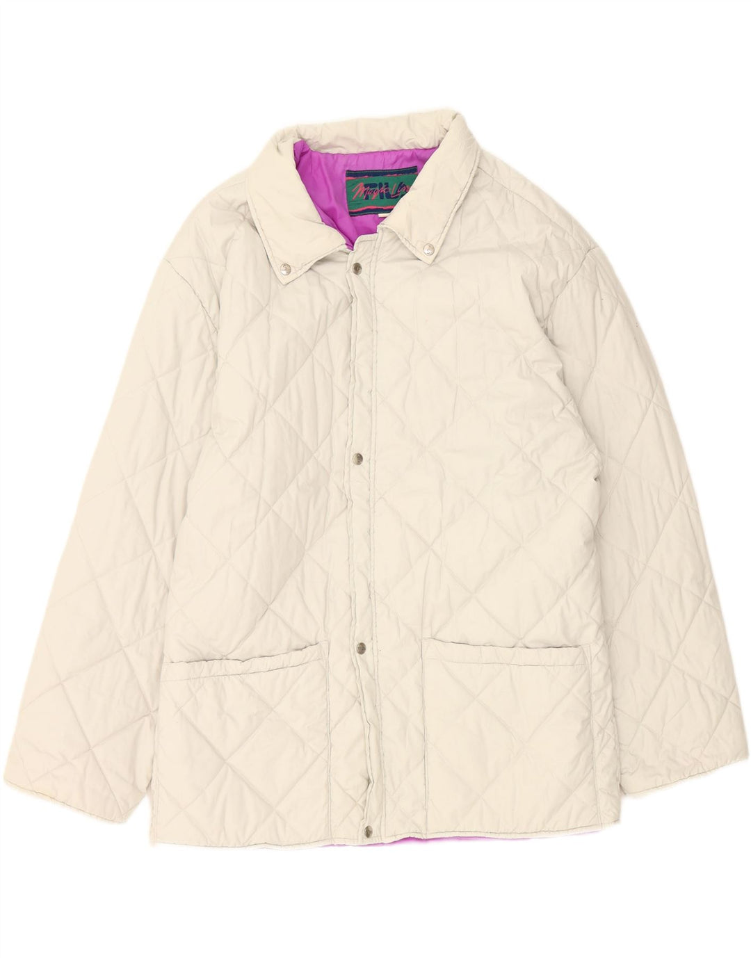 FILA Mens Quilted Jacket UK 40 Large Off White Cotton Vintage Fila and Second-Hand Fila from Messina Hembry 