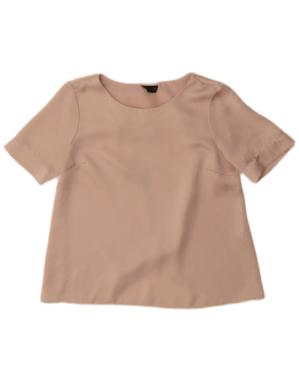Topshop Womens Oversized Blouse Top UK 10 Small Beige Polyester