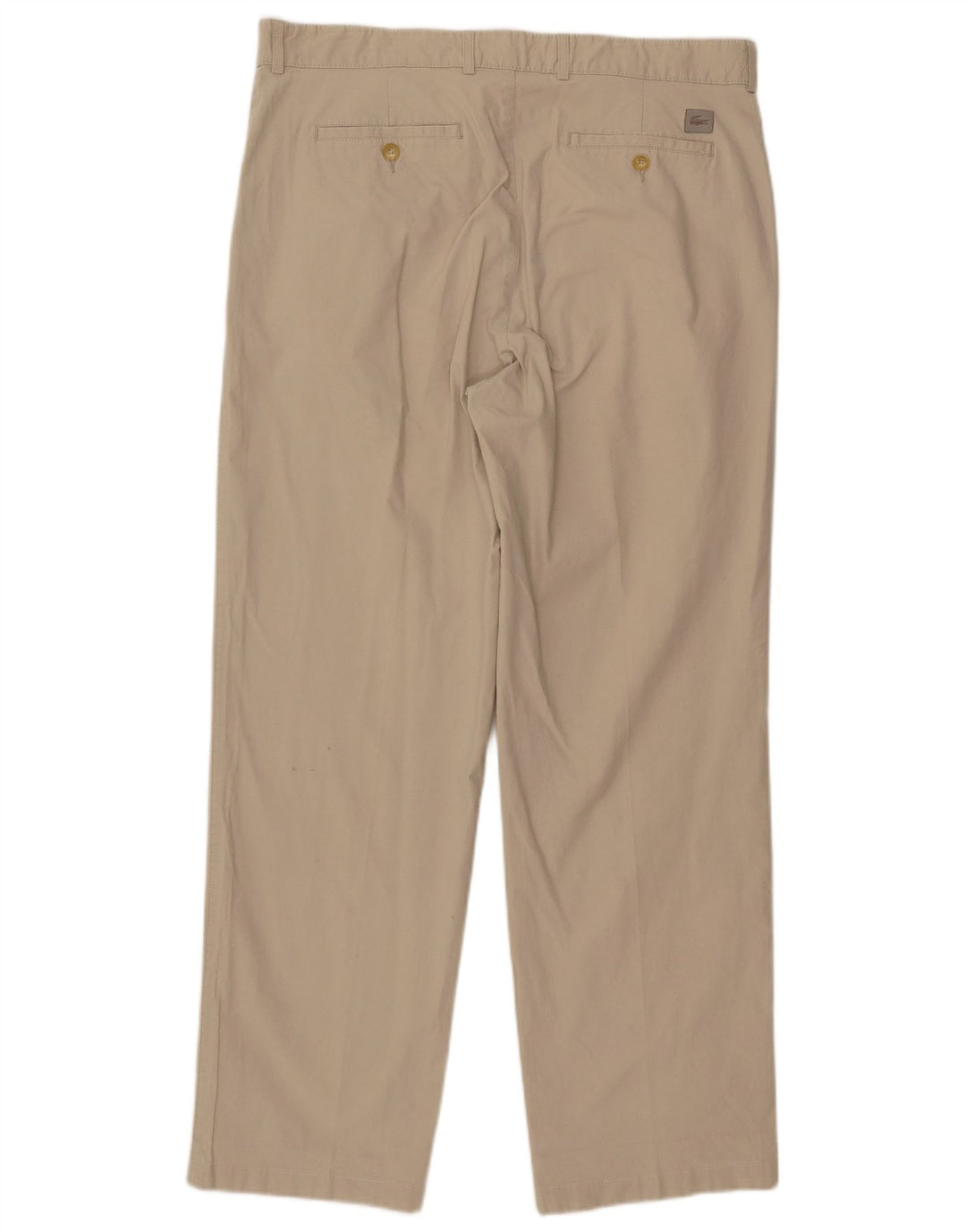 LACOSTE Mens Straight Chino Trousers Size 48 XL W38 L31 Beige Cotton