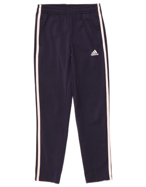 ADIDAS Boys Tracksuit Trousers 7-8 Years  Navy Blue Polyester
