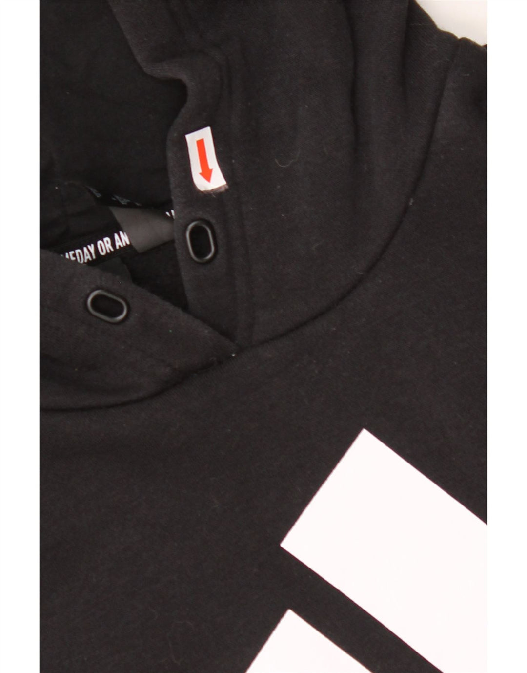 ADIDAS Womens Graphic Hoodie Jumper UK 24/26 2XL Black Cotton