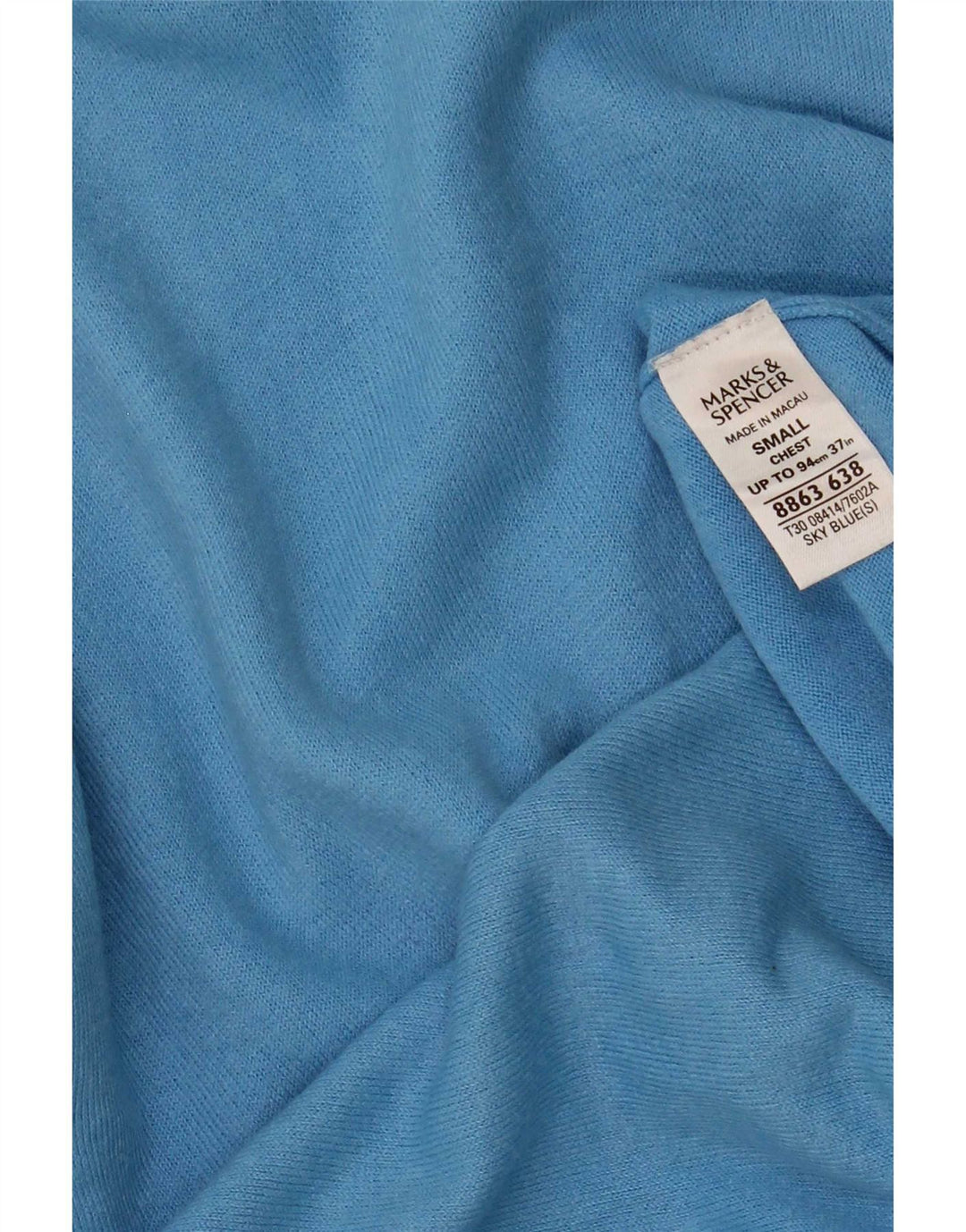 Marks & Spencer Mens Autograph V-Neck Jumper Sweater Small Blue Acrylic