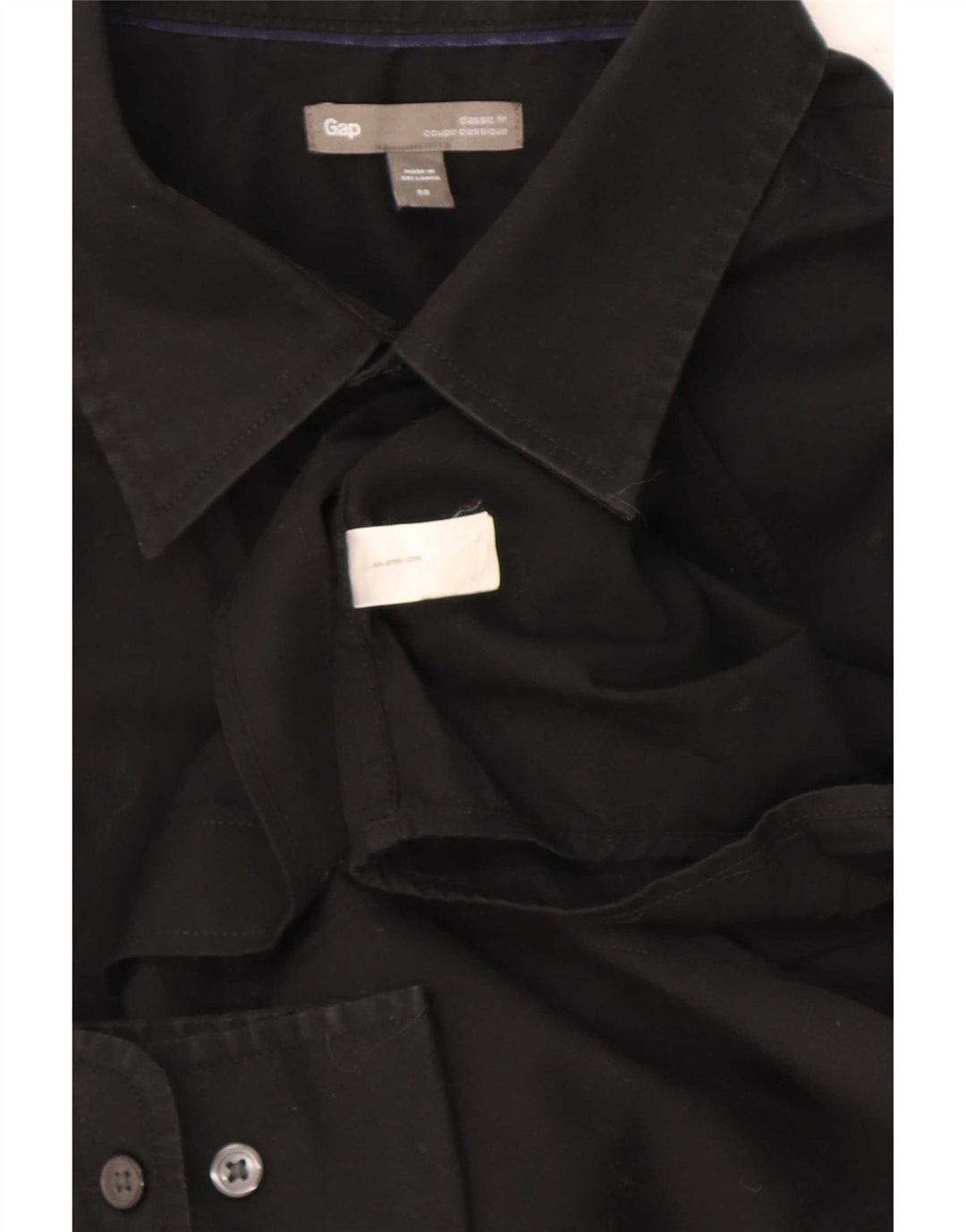 Gap Mens Classic Fit Shirt Medium Black Cotton