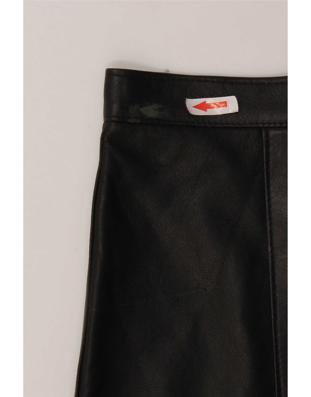 Vintage Womens Mini Leather Skirt W28 Medium Black
