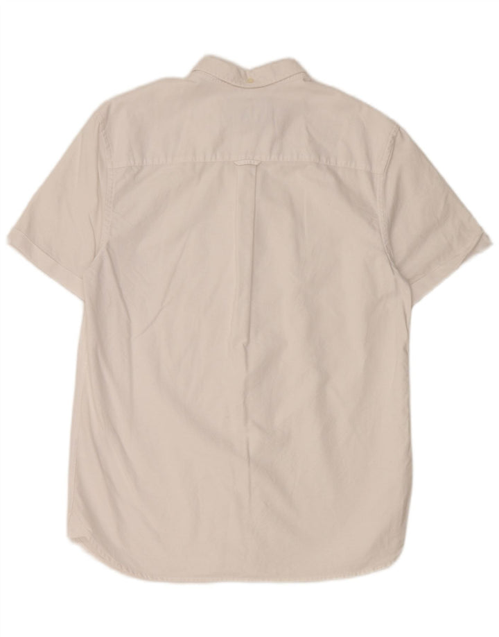 LYLE & SCOTT Mens Short Sleeve Shirt Medium White Cotton