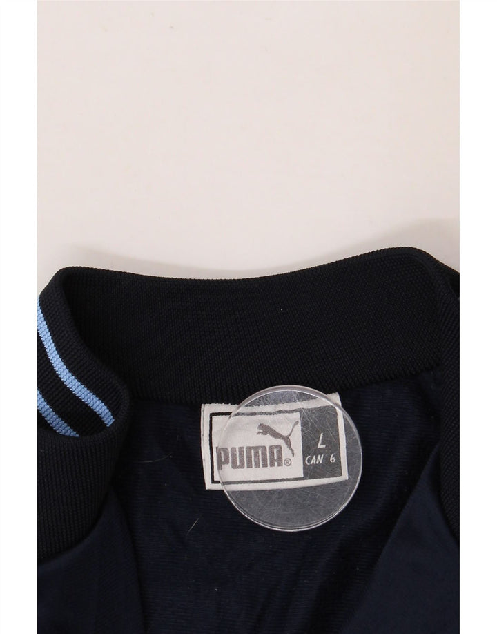 PUMA Mens Tracksuit Top Jacket Large Navy Blue Polyester