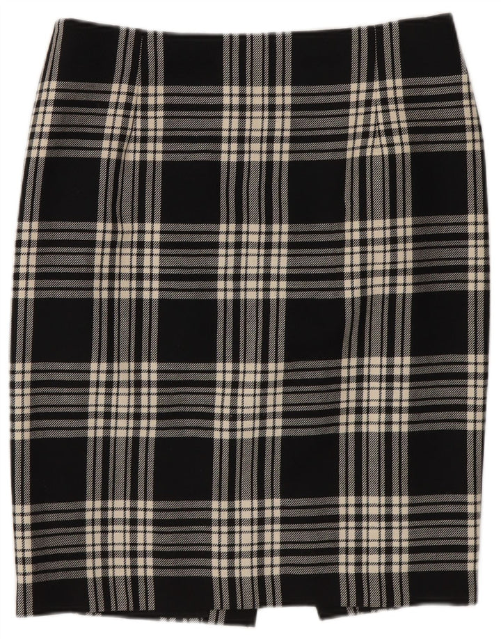 Vintage Womens Pencil Skirt W26 Small Black Plaid