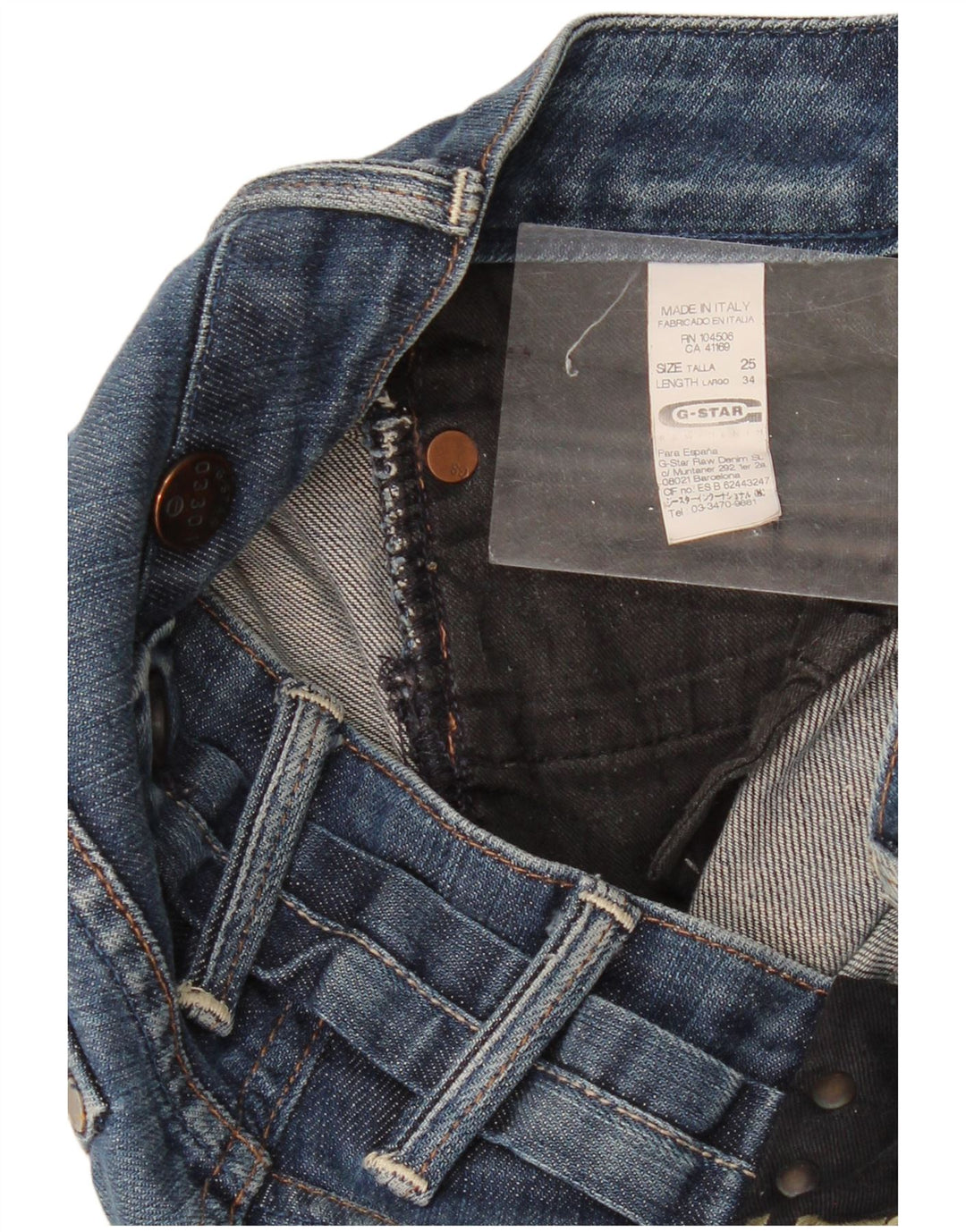 G-Star Womens Low Waist Skinny Jeans W25 L34 Blue Cotton