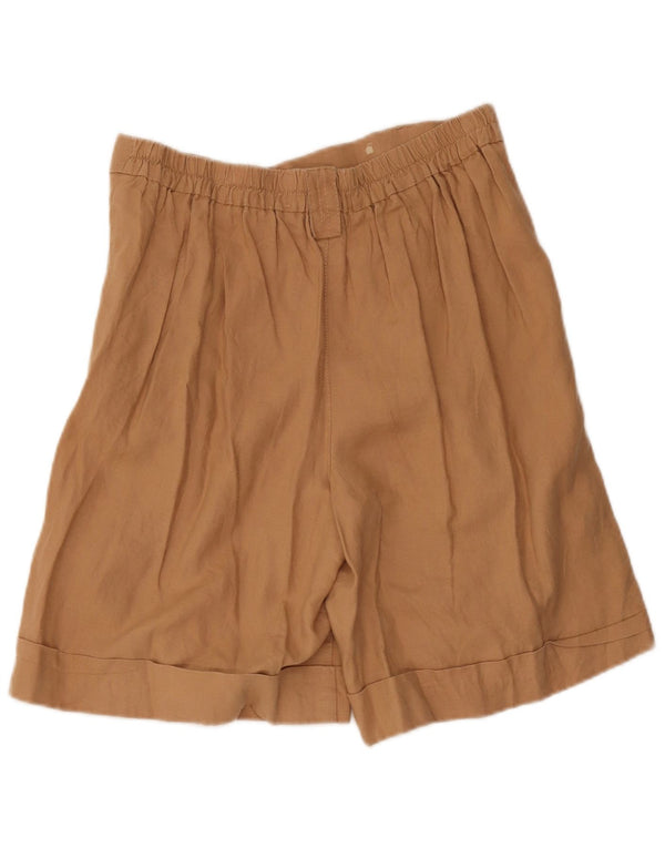 Benetton Womens Pegged Casual Shorts Medium W32 Beige Linen